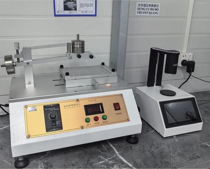 Pencil hardness tester and light transmittance meter in the KCT VINA lab