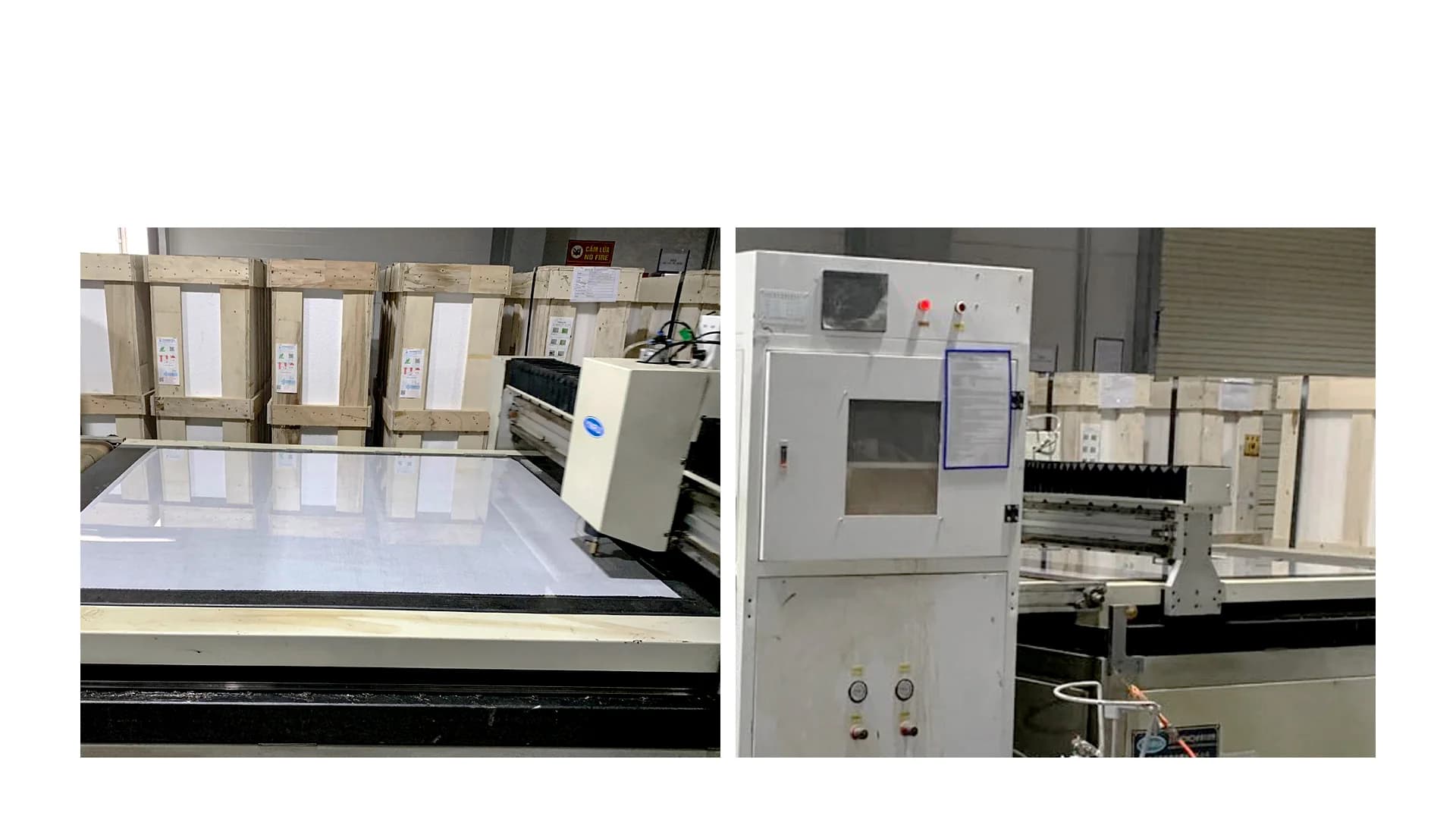 Cutting machine production area