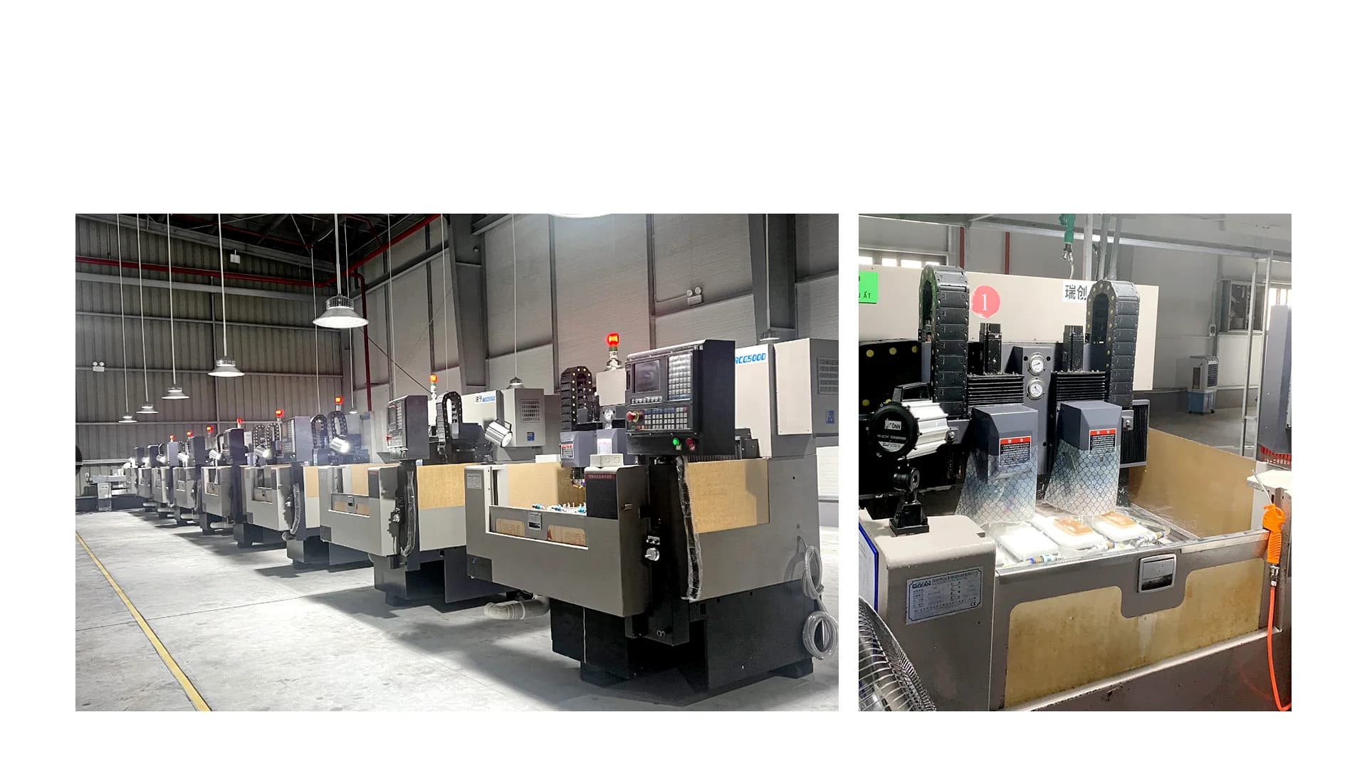 CNC machines production area